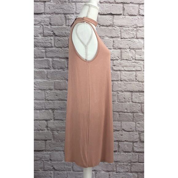 Topshop Size 8 Blush Pink "Flippy Choker Tunic" Mini Sleeveless Dress NWT - Picture 4 of 6